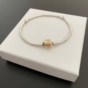 Pandora 14k And Silver Charm Bracelet | Size 7.5